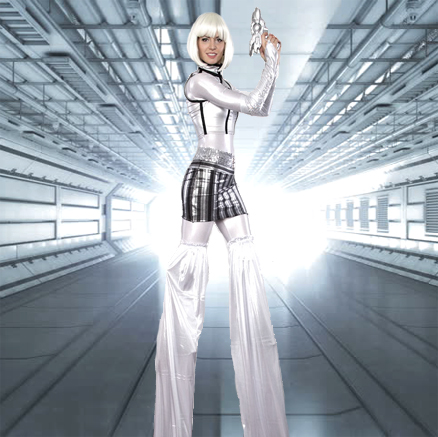 Galaxy Girl Stilt Character